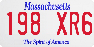 MA license plate 198XR6