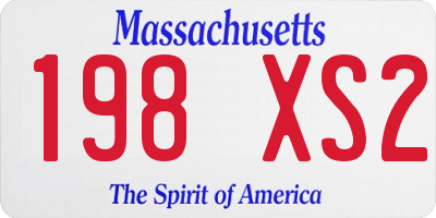 MA license plate 198XS2
