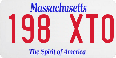 MA license plate 198XT0