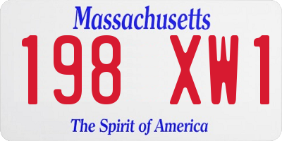 MA license plate 198XW1