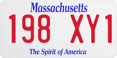 MA license plate 198XY1