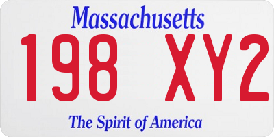 MA license plate 198XY2