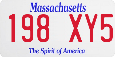 MA license plate 198XY5