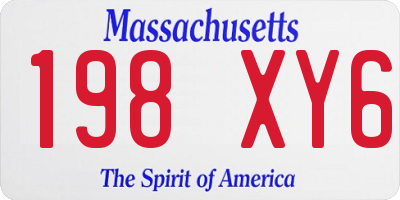 MA license plate 198XY6