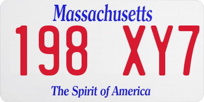 MA license plate 198XY7