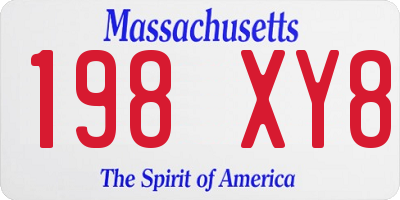 MA license plate 198XY8