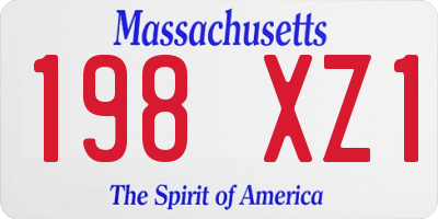MA license plate 198XZ1