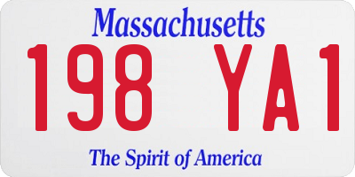 MA license plate 198YA1