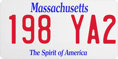 MA license plate 198YA2