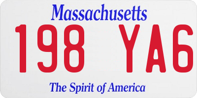 MA license plate 198YA6