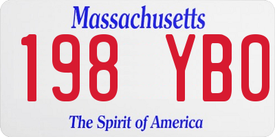 MA license plate 198YB0