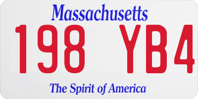 MA license plate 198YB4