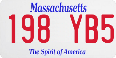 MA license plate 198YB5