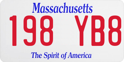 MA license plate 198YB8