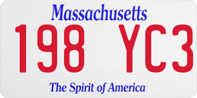 MA license plate 198YC3