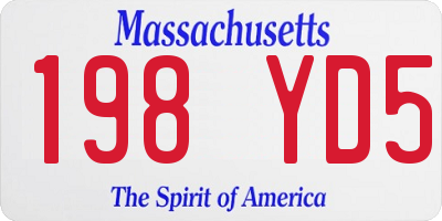 MA license plate 198YD5