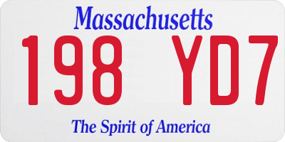 MA license plate 198YD7