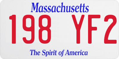 MA license plate 198YF2