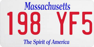 MA license plate 198YF5