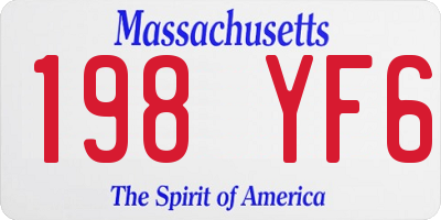 MA license plate 198YF6