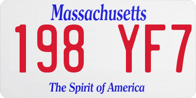 MA license plate 198YF7