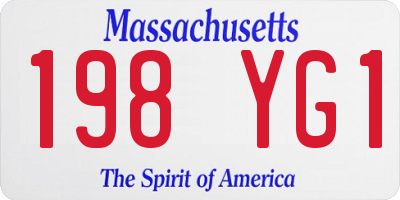 MA license plate 198YG1