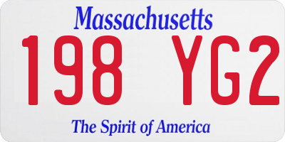 MA license plate 198YG2