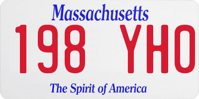 MA license plate 198YH0