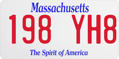 MA license plate 198YH8