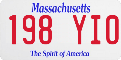 MA license plate 198YI0