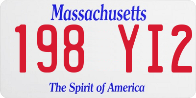 MA license plate 198YI2