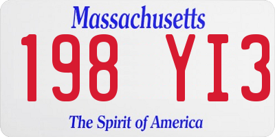 MA license plate 198YI3