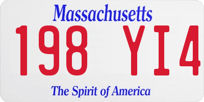 MA license plate 198YI4