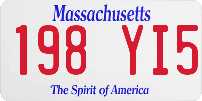 MA license plate 198YI5