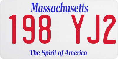 MA license plate 198YJ2