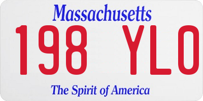 MA license plate 198YL0
