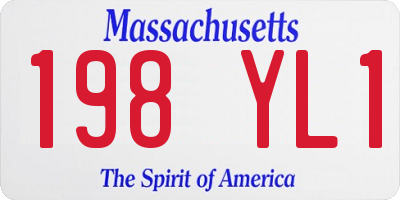 MA license plate 198YL1