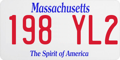 MA license plate 198YL2