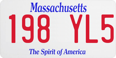 MA license plate 198YL5