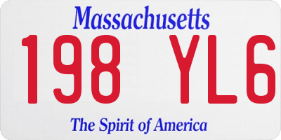 MA license plate 198YL6