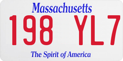 MA license plate 198YL7