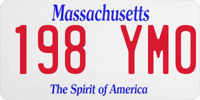 MA license plate 198YM0