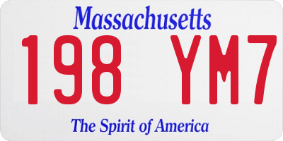 MA license plate 198YM7