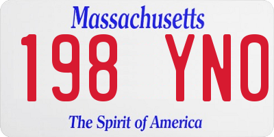 MA license plate 198YN0
