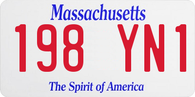 MA license plate 198YN1