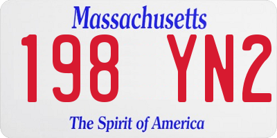MA license plate 198YN2