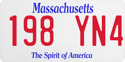 MA license plate 198YN4