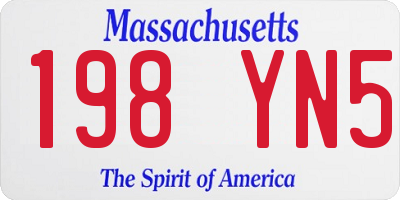 MA license plate 198YN5