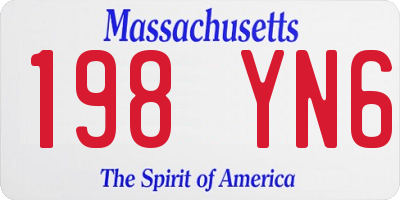MA license plate 198YN6