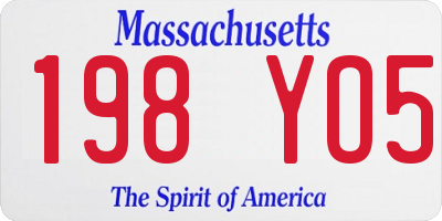MA license plate 198YO5